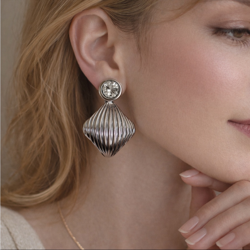 8 Other Reasons Silver Statement Crystal Stud And Drop Earrings 30$